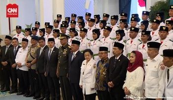 Pengukuhan 76 Paskibraka HUT RI ke-80 di Istana Negara