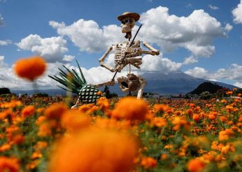 Tengkorak Raksasa Memperindah Hari Orang Mati di Meksiko